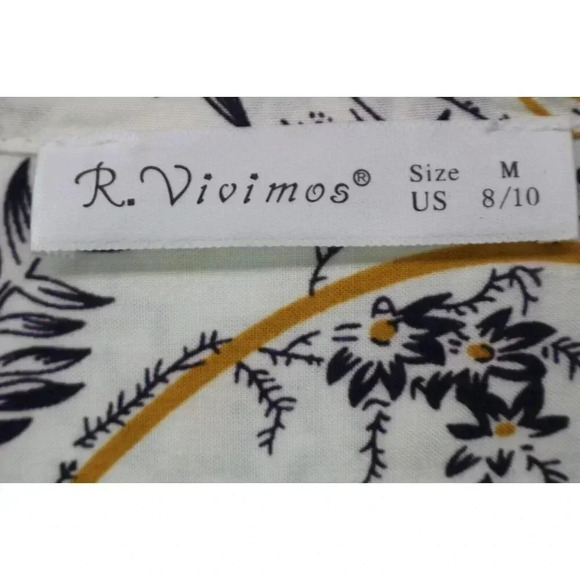 R.Vivimos Midi Long Sleeve Floral Dress-Size Medium-Gypsy-BOHO-Empire Waist - Picture 3 of 6
